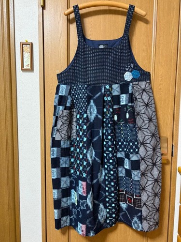 Kimono remake patchwork apron - kimono,