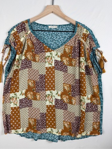 Kori patchwork neck - kori, blouse