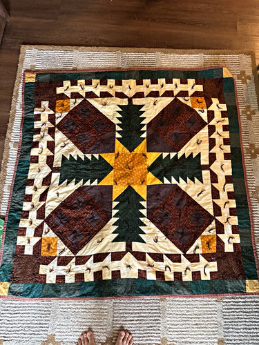 Handmade throw patchwork quilt - patchwork,