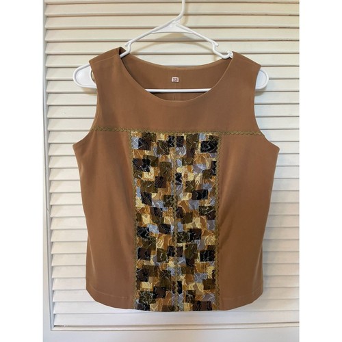 Vintage 90s tan patchwork - vintage,
