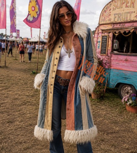 Rare vintage denim afghan coat - rare,