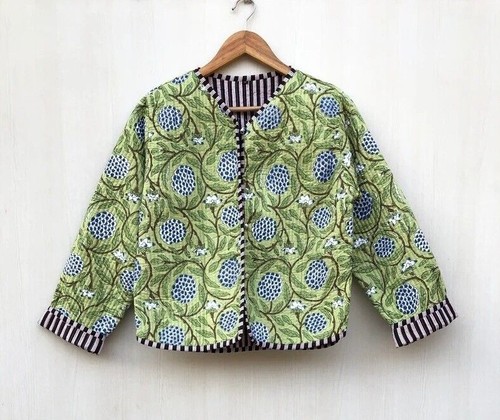 Indian green floral - floral, quilted