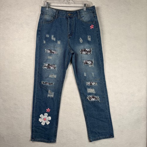 Blue denim distressed - blue,