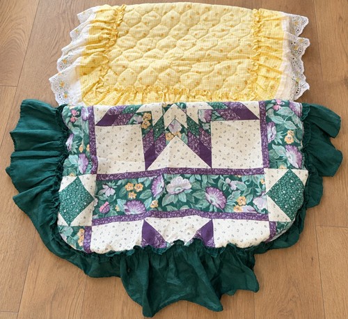 Vintage quilted ruffled covers - vintage,