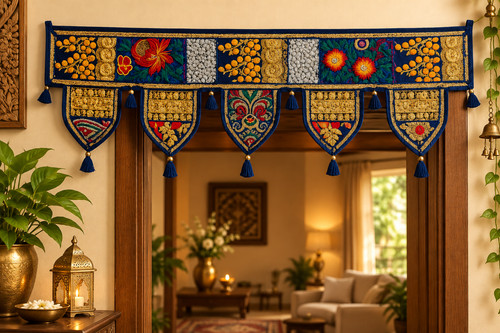 Indian patchwork toran door - toran,
