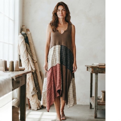 Blue velvet boho patchwork - boho,