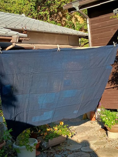 Old indigo cotton patchwork - indigo,