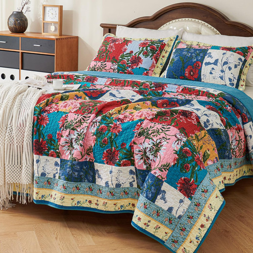 100 cotton patchwork quilt - cotton,