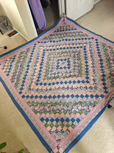 Handsewn floral patchwork - handsewn,