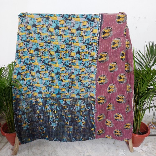 Blue maroon vintage - vintage, kantha
