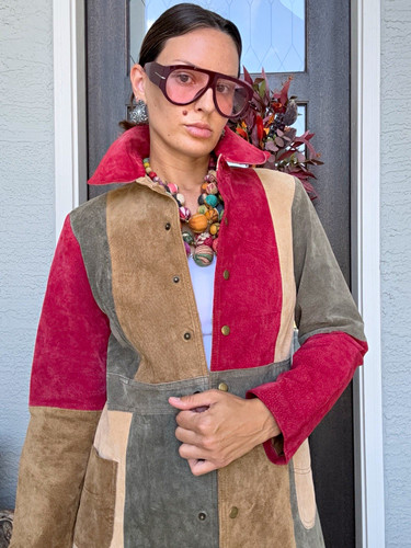Leather patchwork jacket