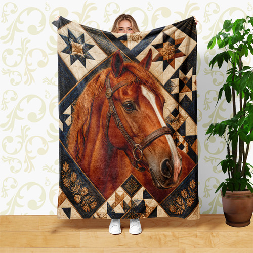 Chestnut horse patchwork - horse,