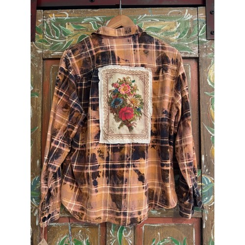 Distressed reworked flannel - reworked, |
