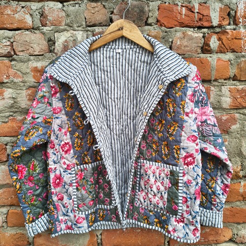 Indian grey quilted patchwork - indian,