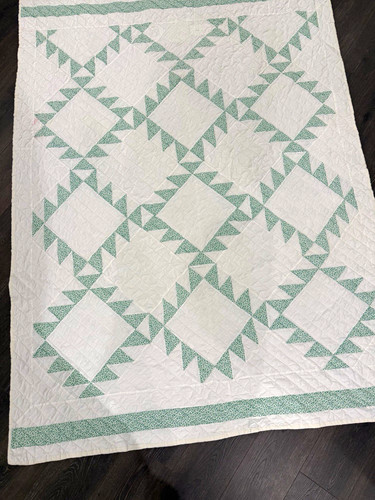 White green sawtooth - white,