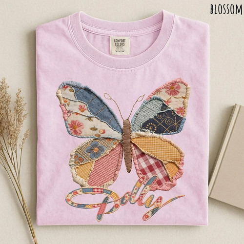Faux patchwork butterfly dolly - butterfly,